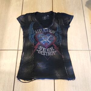 Affliction v-neck t shirt